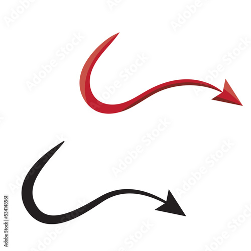 devil tail red arrow red devil vector illustration
