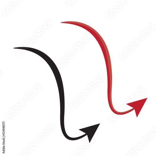 devil tail red arrow red devil vector illustration