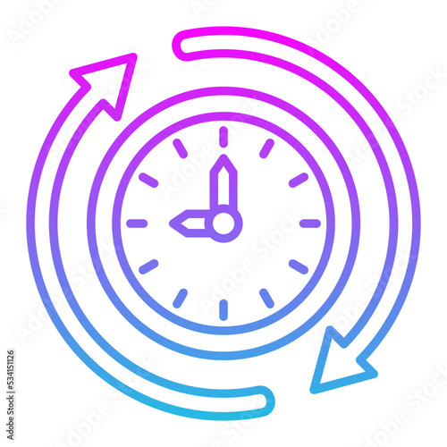 Hours Line Gradient Icon