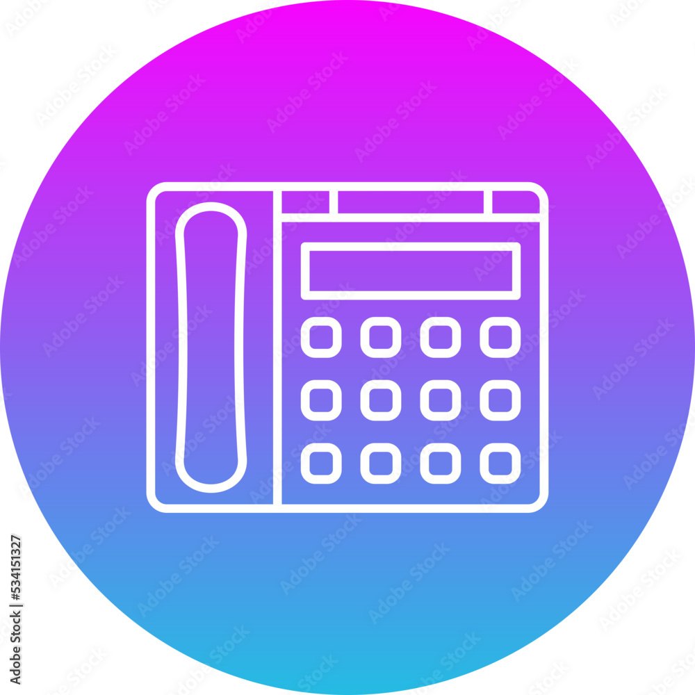Telephone Gradient Circle Line Inverted Icon Telephone Gradient Circle Line Inverted Icon