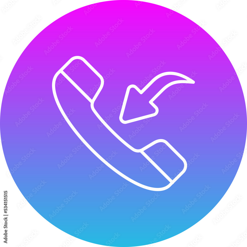 Incoming Call Gradient Circle Line Inverted Icon Incoming Call Gradient Circle Line Inverted Icon