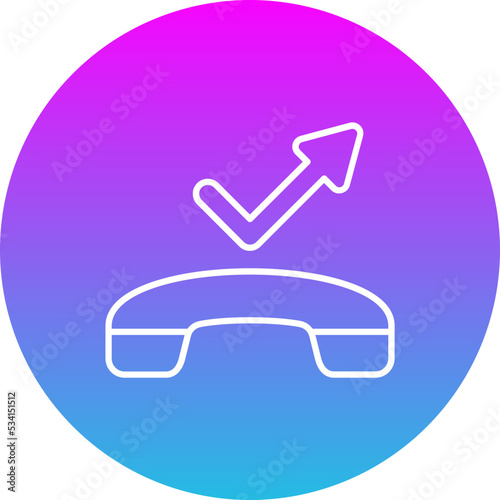 Missed Call Gradient Circle Line Inverted Icon