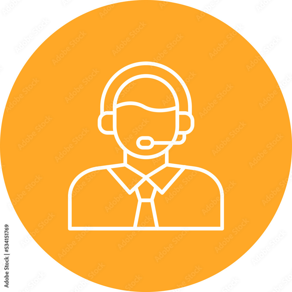 Customer Service Agent Multicolor Circle Line Inverted Icon Customer Service Agent Multicolor Circle Line Inverted Icon
