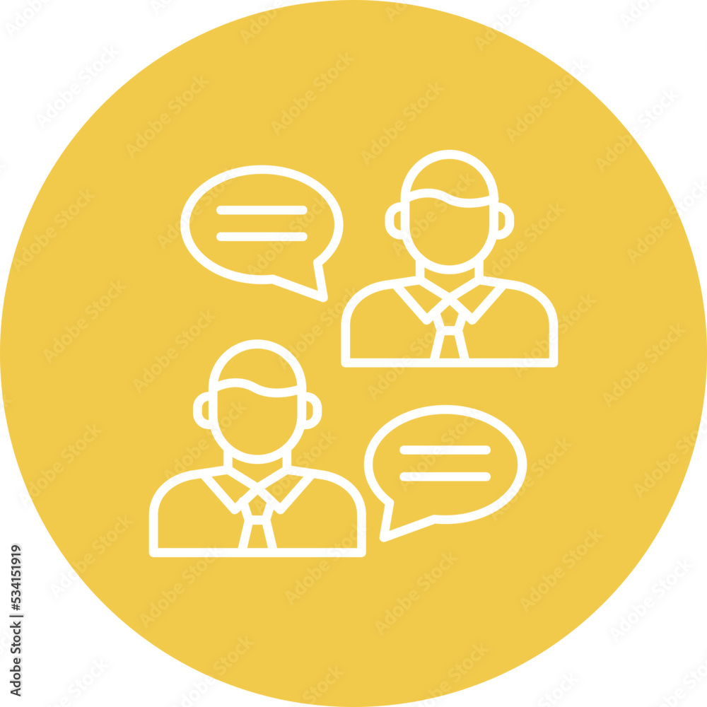 Conversation Multicolor Circle Line Inverted Icon Conversation Multicolor Circle Line Inverted Icon