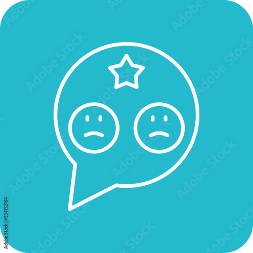 Bad Review Multicolor Round Corner Line Inverted Icon
