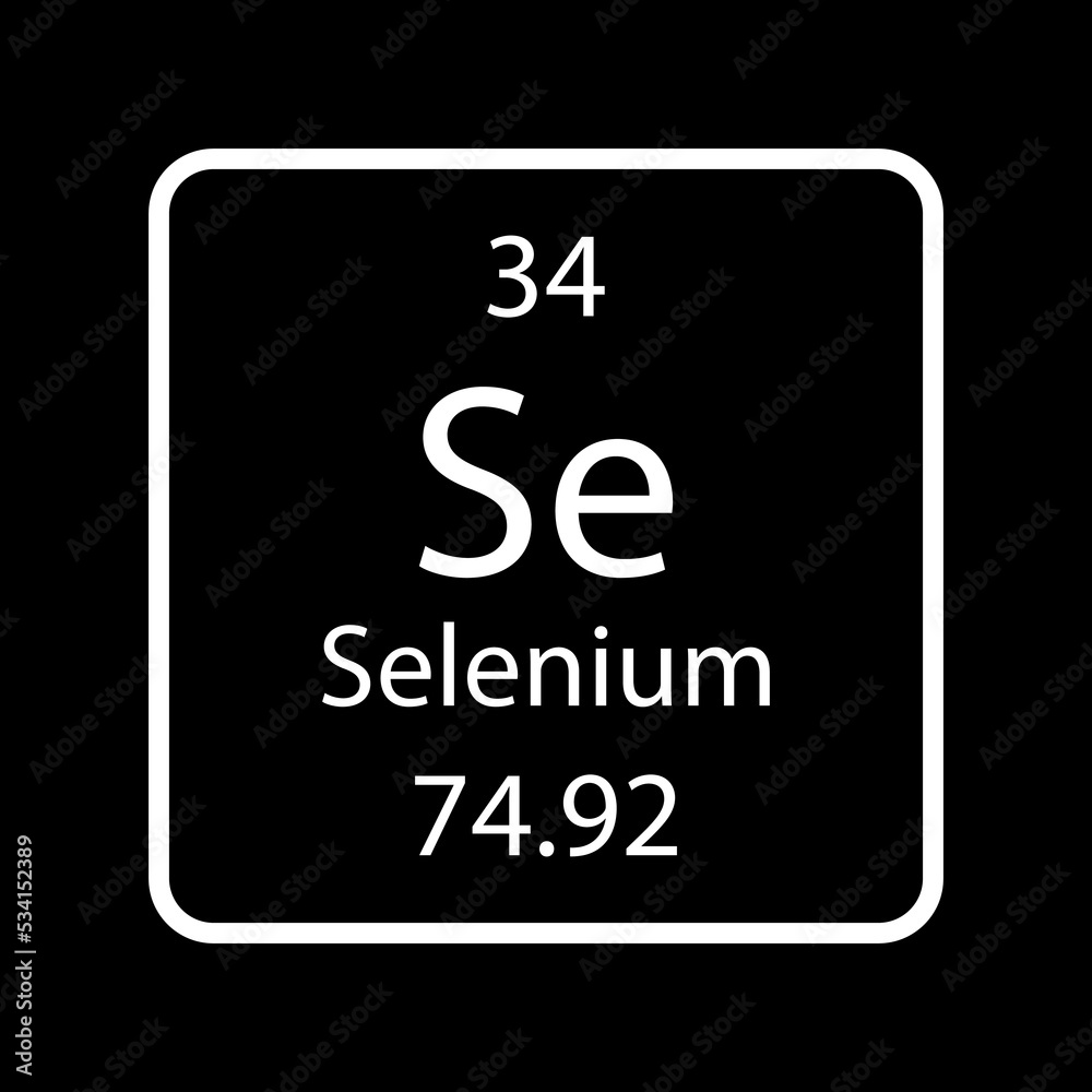 Selenium symbol. Chemical element of the periodic table. Vector illustration. Selenium symbol. Chemical element of the periodic table. Vector illustration.