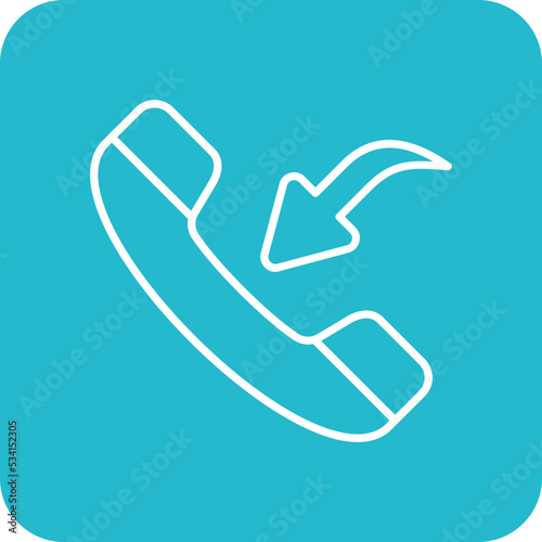 Incoming Call Multicolor Round Corner Line Inverted Icon