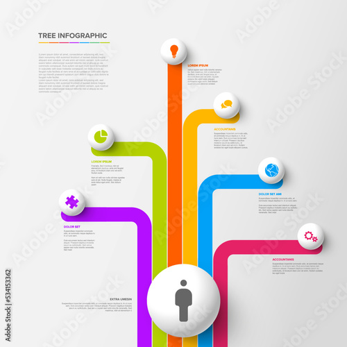 Tree infographics template with various diversity options