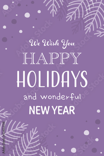Wallpaper Mural Christmas greeting card. Hand drawn branches. Vector illustration Torontodigital.ca