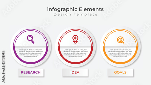 Infographic design template with 3 step for business presentation