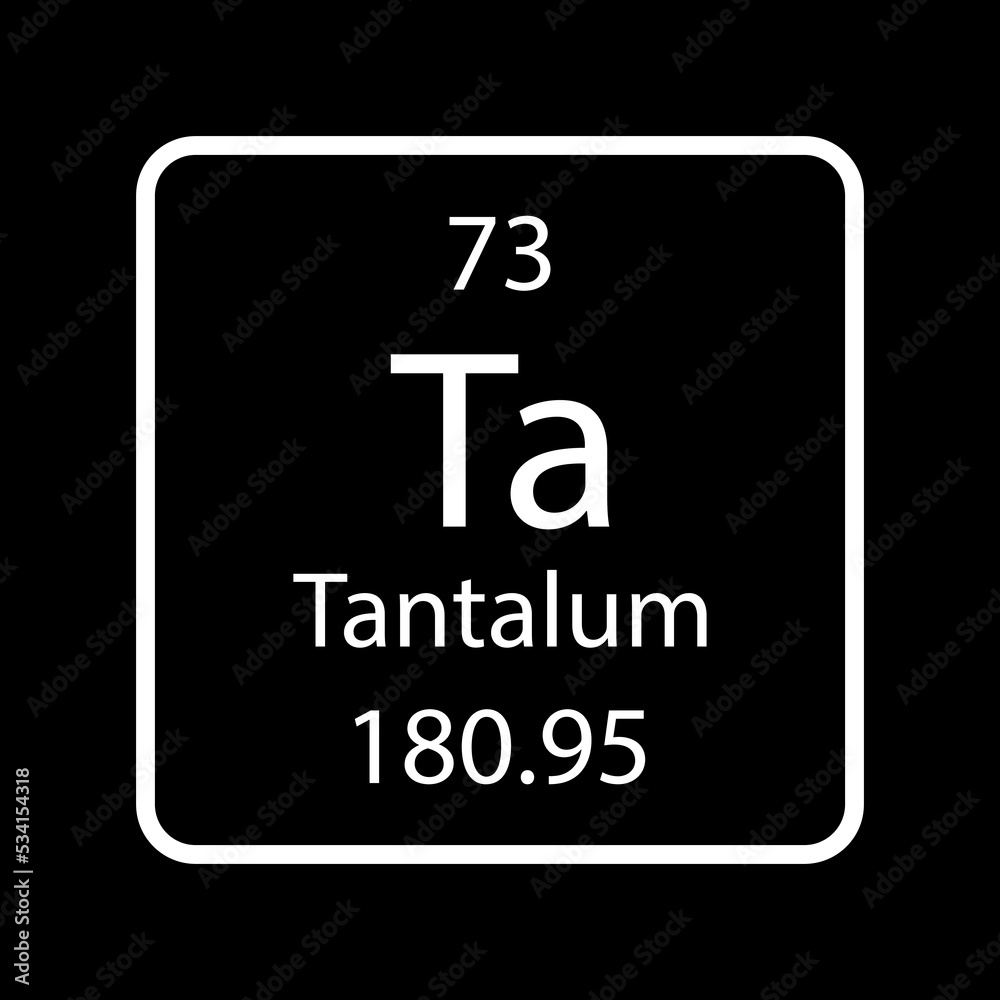 Tantalum symbol. Chemical element of the periodic table. Vector illustration. Tantalum symbol. Chemical element of the periodic table. Vector illustration.