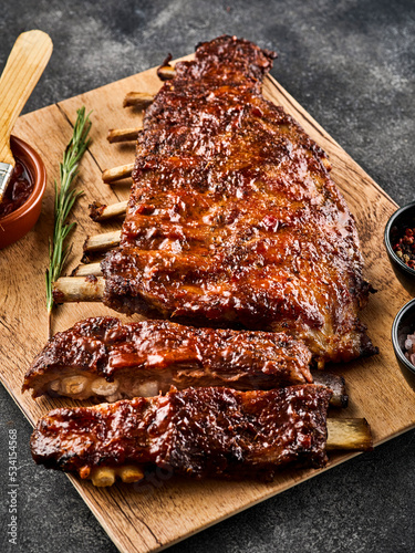 Canvas Print American style pork ribs