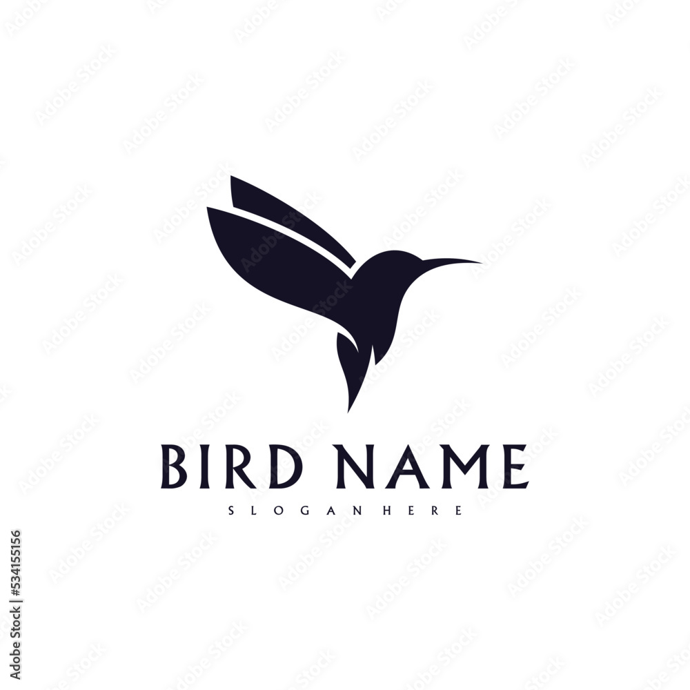 Hummingbird logo design vector template, Bird logo for modern business, simple minimalist and clean design Hummingbird logo design vector template, Bird logo for modern business, simple minimalist and clean design