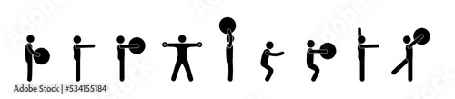 man doing exercises with ball, simple vector icon