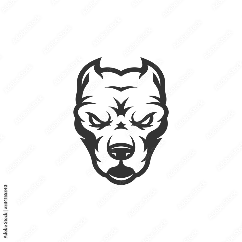 Pitbull dog head mascot logo designs character for sport and pet logo Pitbull dog head mascot logo designs character for sport and pet logo