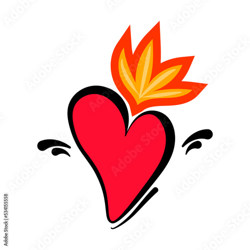  heart , burning heart, vintage heart, icon, tattoo, fire, love, illustration