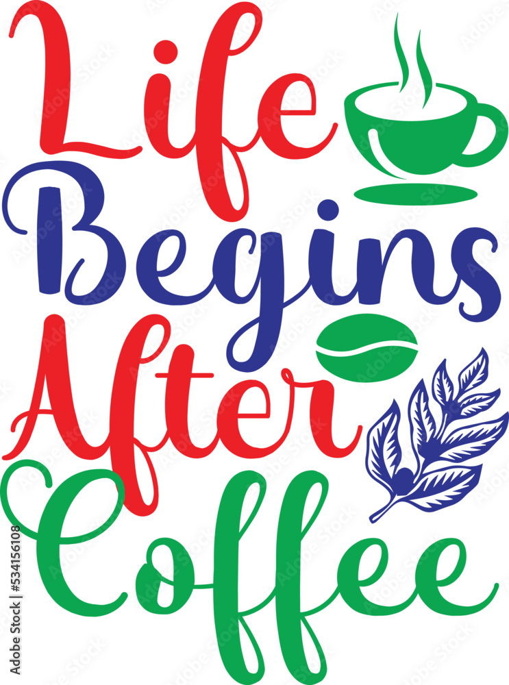 Naklejka premium Lifed Begins Aler Coffee T Shirt