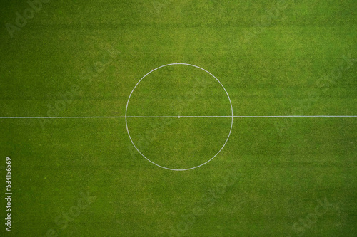 Fototapeta Naklejka Na Ścianę i Meble -  Green football field circle