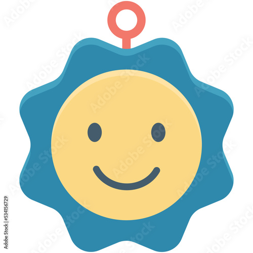Baby Rattle Colored Vector Icon 