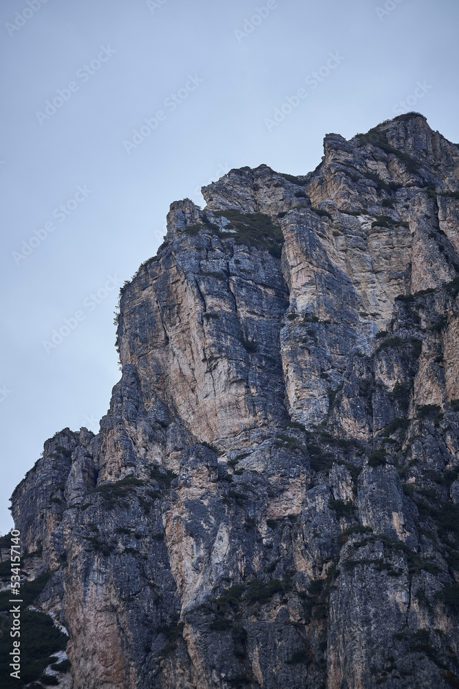 large grey mountain in italy