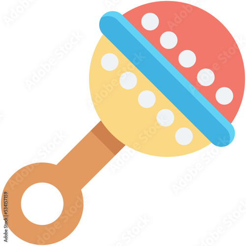 Rattle Colored Vector Icon 