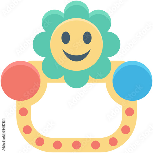 Baby Rattle Colored Vector Icon 