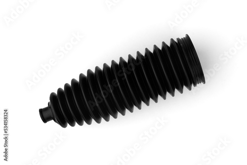 Power steering rack rubber boot isolated on white background.