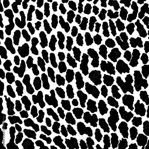 Animal skin print pattern seamless. Cheetah  leopard  jaguar  panther fur. Black and white animal print pattern seamless.