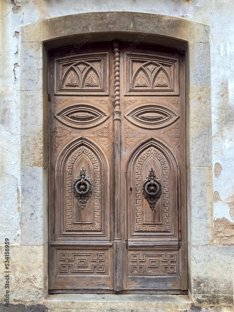 Fototapeta premium Old Wooden door with details.