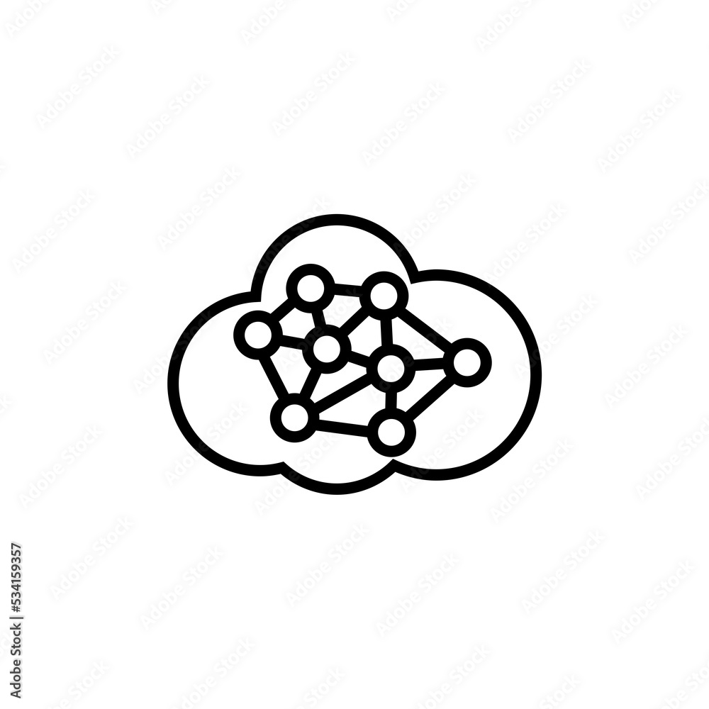 Cloud data line icon Cloud data line icon