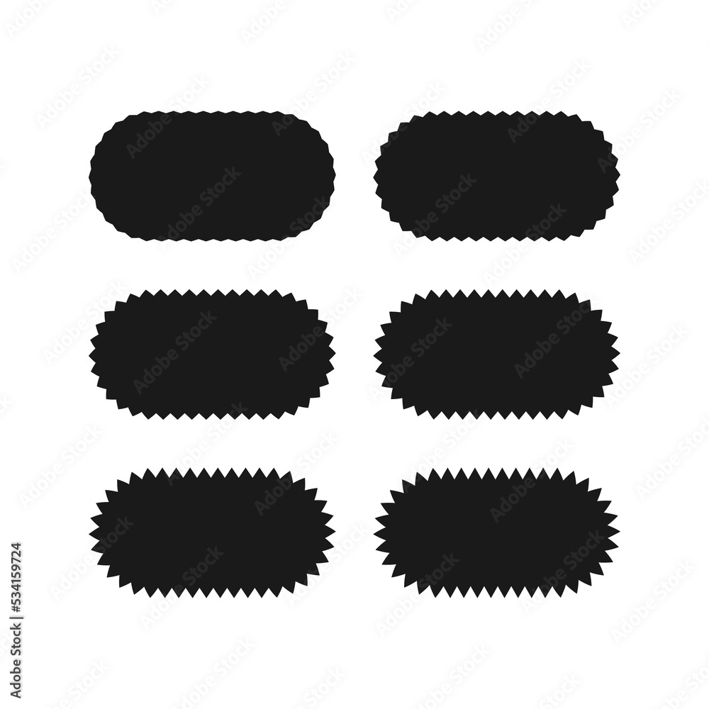 Zigzag Edge Rounded Rectangle Icon Set Zigzag Edge Rounded Rectangle Icon Set