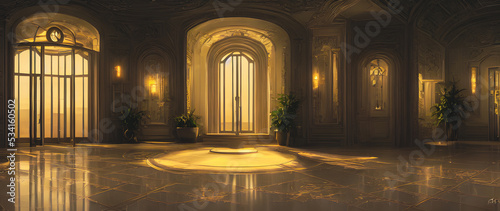 Artistic concept painting of a lobby  background illustration.