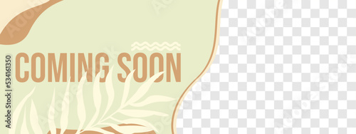 aesthetic boho theme coming soon banner. facebook cover for social media promotion