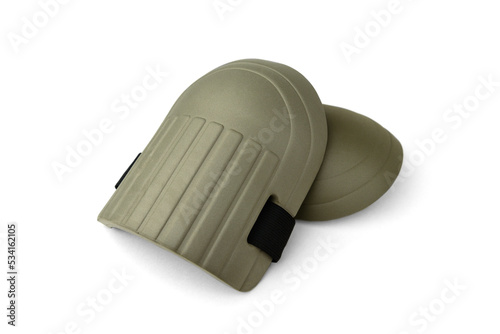 Construction knee pads isolated on white background.