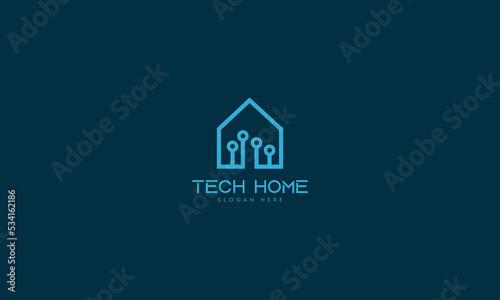 Tech home Digital Logo Design Template, tech house, Logo Template Minimal Tech Logo