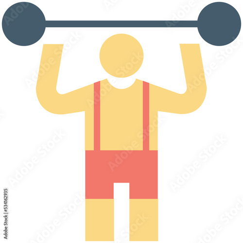 Bodybuilder Colored Vector Icon