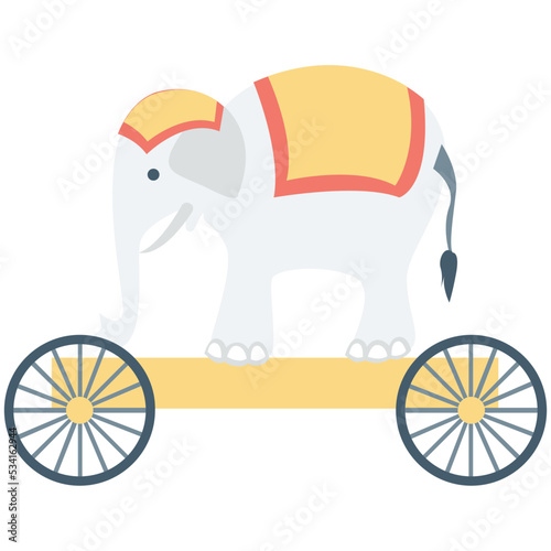 Circus Elephant Colored Vector Icon