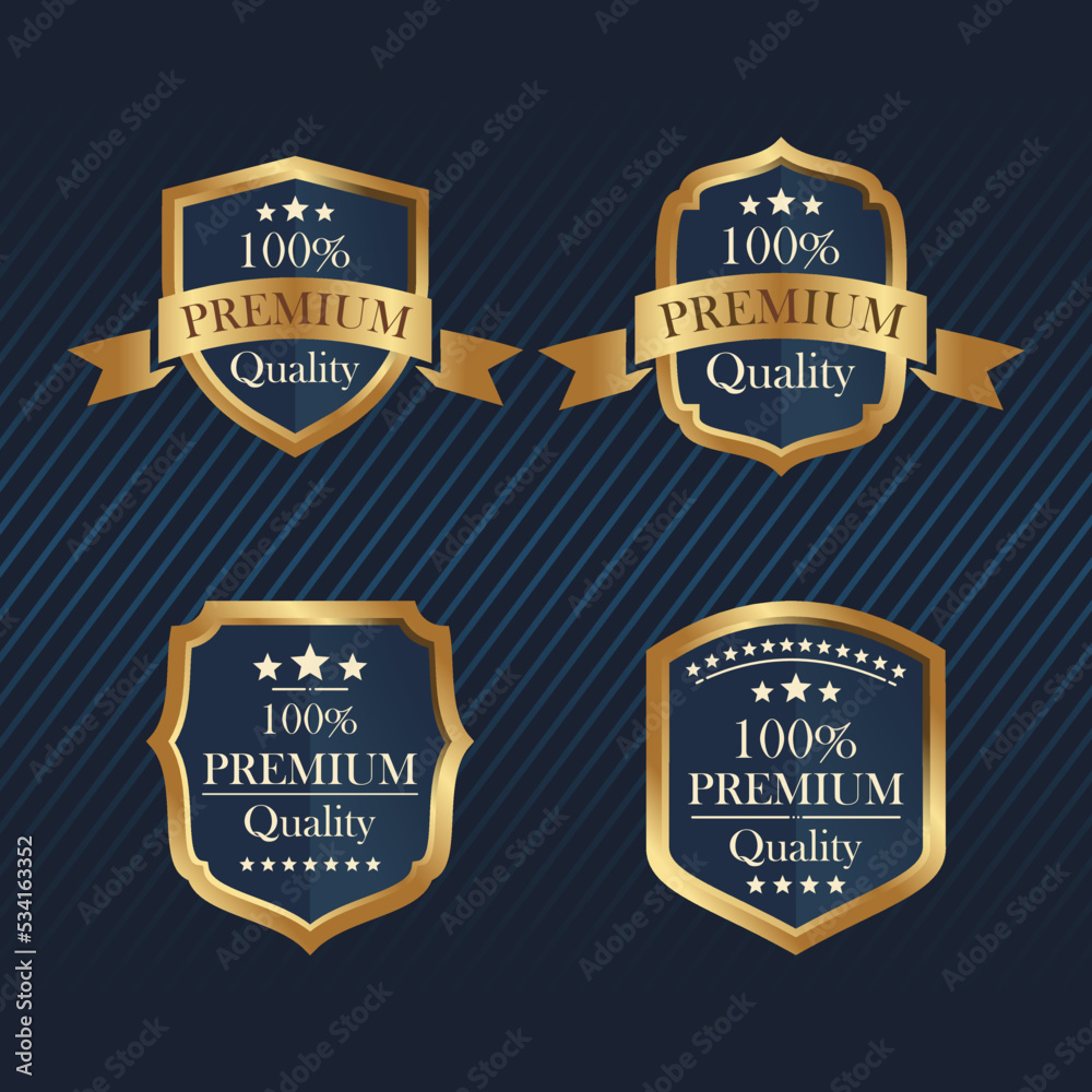 Bundle set of four elegantly styled shield badges