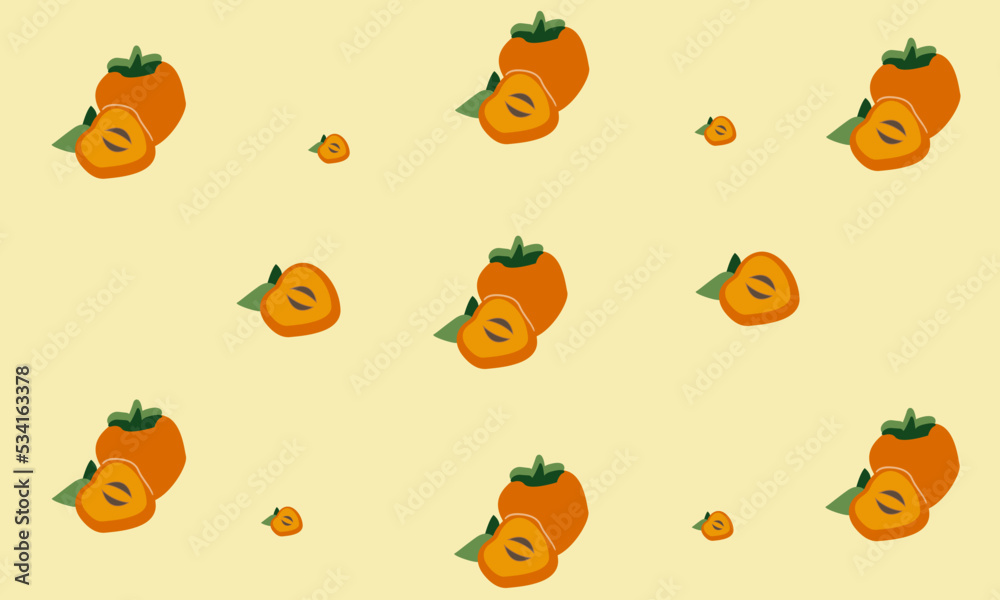autumn pattern with persimmon