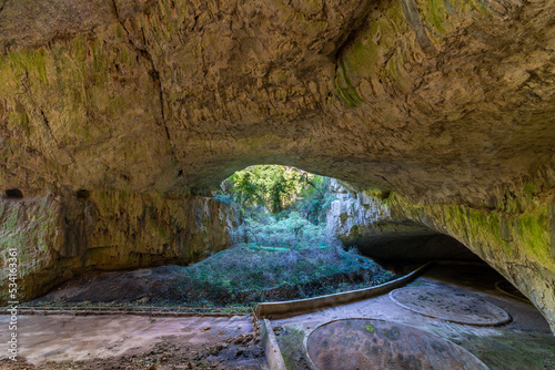 Devetashka cave with holes on the ceiling