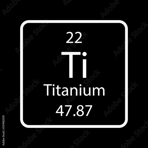 Titanium symbol. Chemical element of the periodic table. Vector illustration.