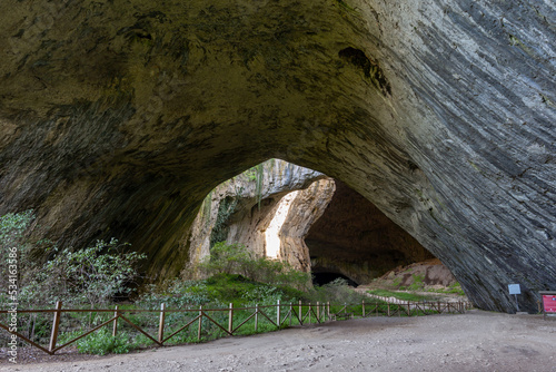 Devetashka cave with holes on the ceiling