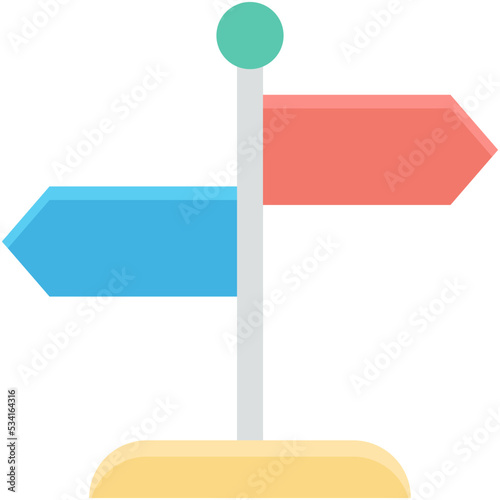 Signpost Colored Vector Icon