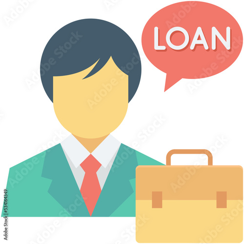 Loan Officer Colored Vector Icon