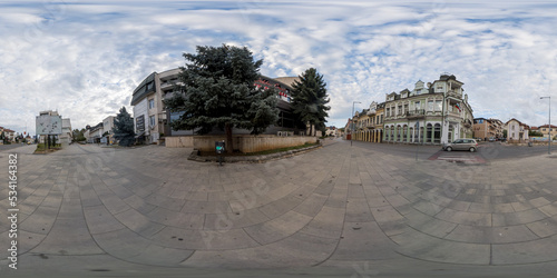 360 image of the city centre in Lovech, Bulgaria photo