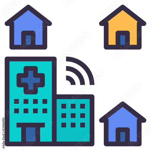 hospital modern line style icon