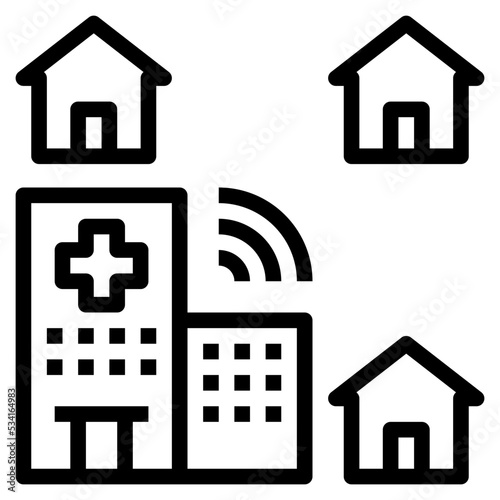 hospital modern line style icon
