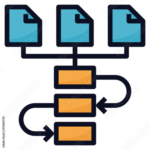 workflow modern line style icon