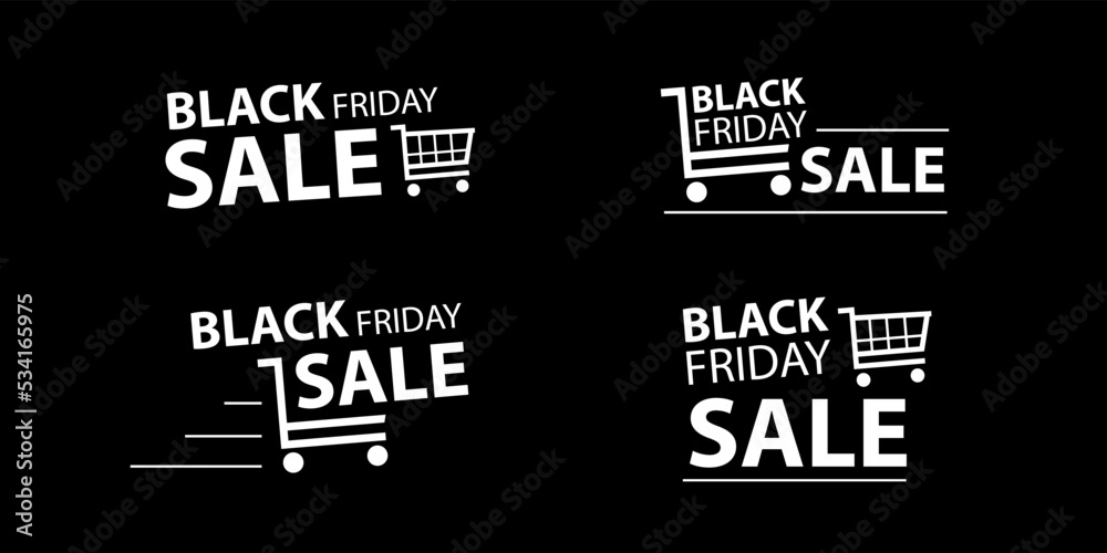 Simple black friday sale logo with 4 alternatives design