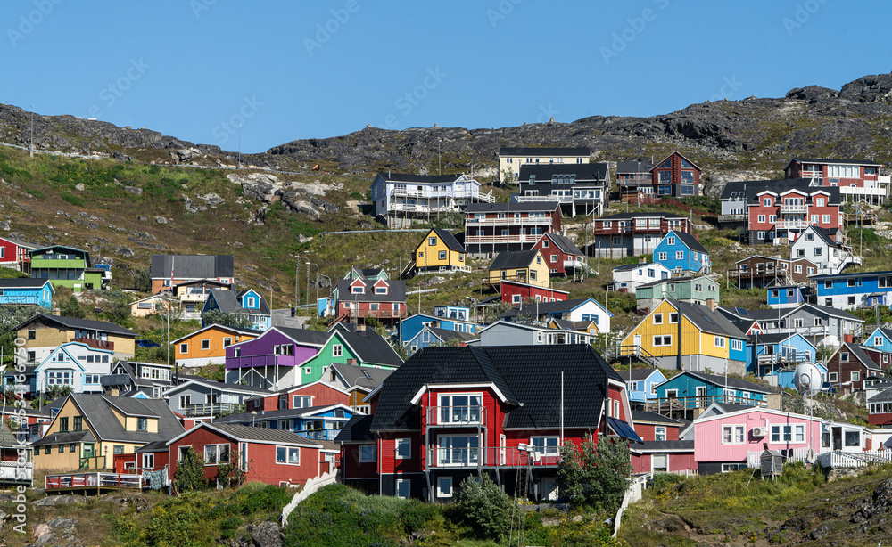 Colorful houses i Greenland - village of Qaqortoq
